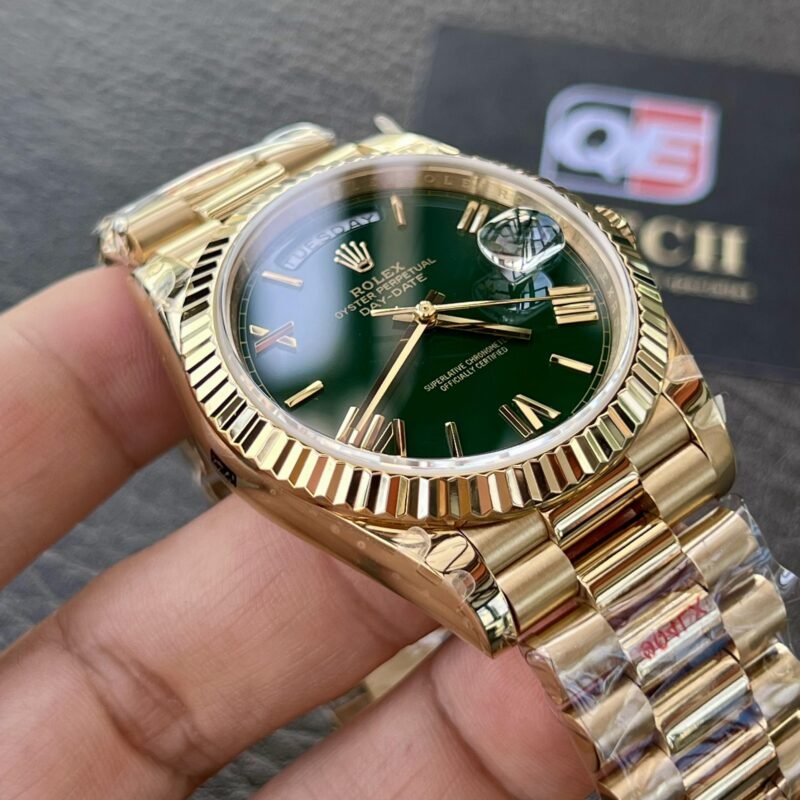 Rolex Day-Date m228238-0061 Yellow gold with Green Dial (Roman Numerals) President bracelet (40mm) Super Clone