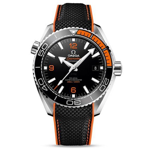 Planet ocean 43.5mm black/orange bezel black dial on black rubber strap super clone