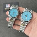 Rolex Oyster Perpetual 41mm/36mm M124330 Stainless Steel with 'Tiffany' with Blue Turquoise Dial Oystersteel Top Replica