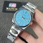 Rolex Oyster Perpetual 41mm/36mm M124330 Stainless Steel with 'Tiffany' with Blue Turquoise Dial Oystersteel Top Replica