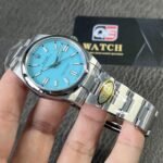 Rolex Oyster Perpetual 41mm/36mm M124330 Stainless Steel with 'Tiffany' with Blue Turquoise Dial Oystersteel Top Replica