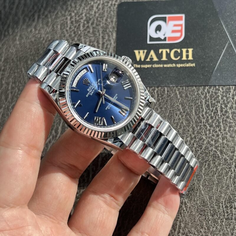 Rolex Day-Date m228239-0007 White gold with Blue Dial (Roman Numerals) President bracelet (40mm) Super Clone