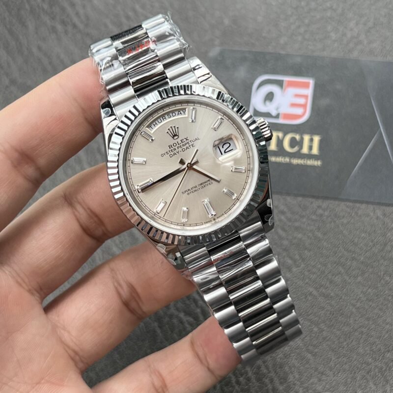 Rolex Day-Date m228239-0003 White gold with Silver diamond-set Dial President bracelet (40mm) Super Clone