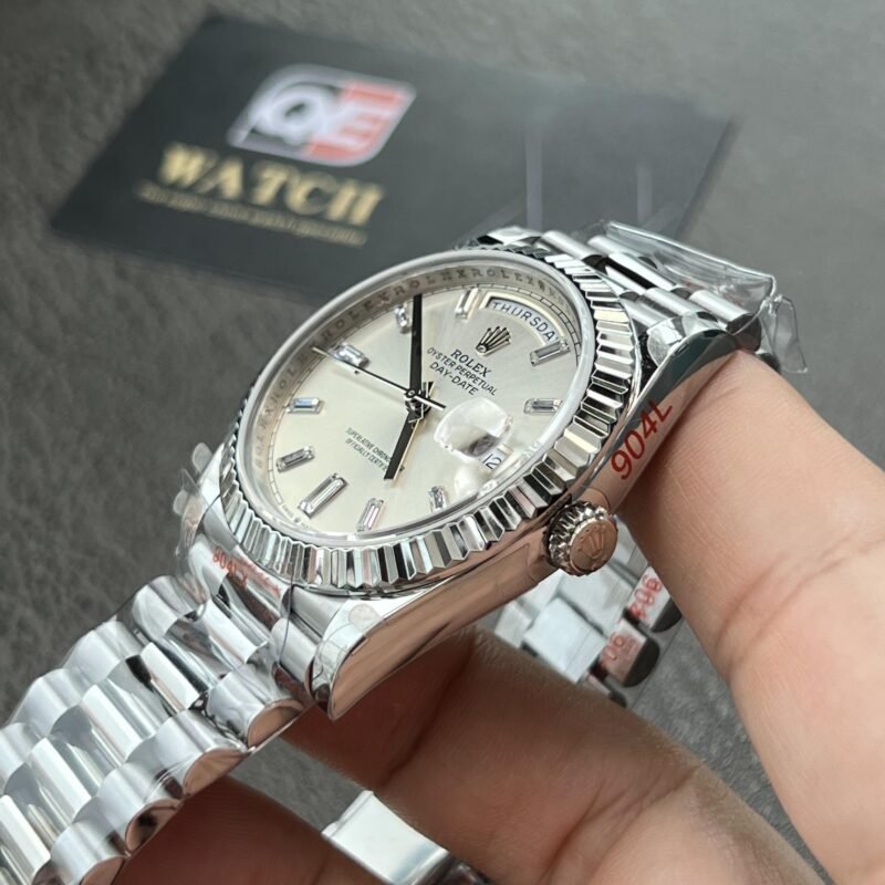 Rolex Day-Date m228239-0003 White gold with Silver diamond-set Dial President bracelet (40mm) Super Clone